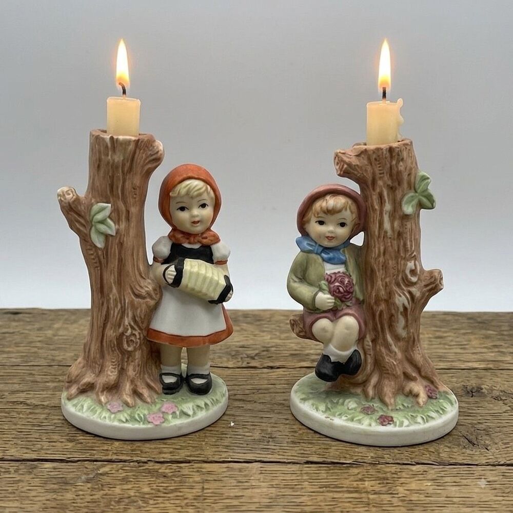 VTG Midcentury JSNY ceramic candle holder set.
